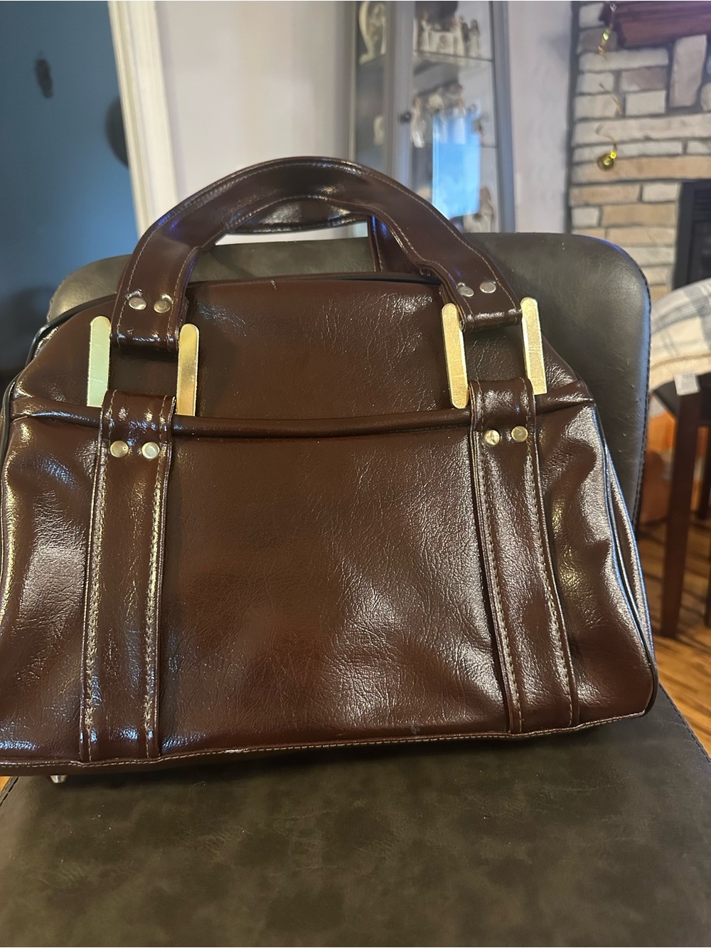 Classic Brown Leatherette Work Bag